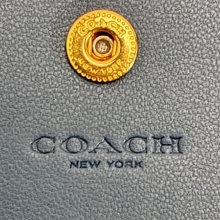  COACH コーチ デニム チェリー CEC35 ブルー レディース ゴールド金具