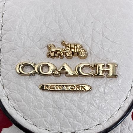  COACH コーチ チェリー柄 CFA19 クリームホワイト  2つ折り財布 レディース ゴールド金具