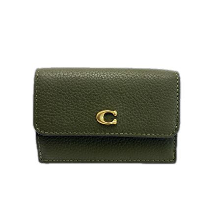  COACH コーチ 3つ折り財布 Cロゴ ミニ トライフォールド CM437 カーキ レディース