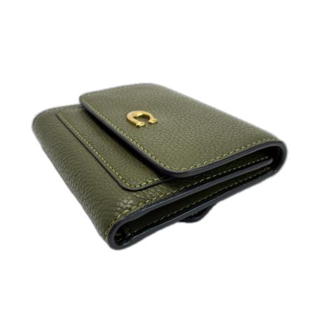  COACH コーチ レザー CAO13 グリーン 2つ折り財布  レディース