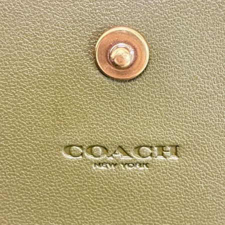 COACH コーチ レザー CAO13 グリーン 2つ折り財布  レディース
