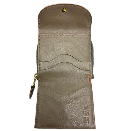  IL BISONTE イルビゾンテ 三つ折り ライトグレー 財布 レザー レディース ゴールド金具
