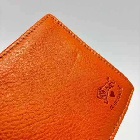  IL BISONTE イルビゾンテ 2つ折り財布 レザー オレンジ レディース