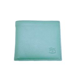 ☆☆ IL BISONTE イルビゾンテ 2つ折り財布 エメラルドグリーン レディース  Bランク