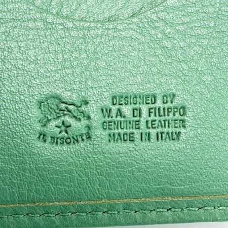  IL BISONTE イルビゾンテ 2つ折り財布 エメラルドグリーン レディース 