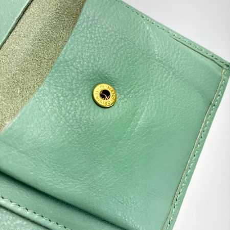  IL BISONTE イルビゾンテ 2つ折り財布 エメラルドグリーン レディース 