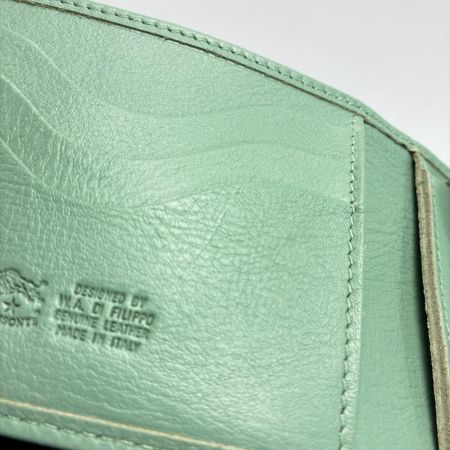  IL BISONTE イルビゾンテ 2つ折り財布 エメラルドグリーン レディース 