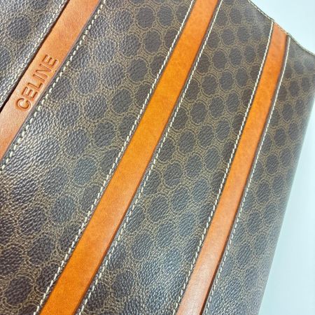 CELINE セリーヌ マカダム MC97 ブラウン ハンドバッグ PVC×レザー
