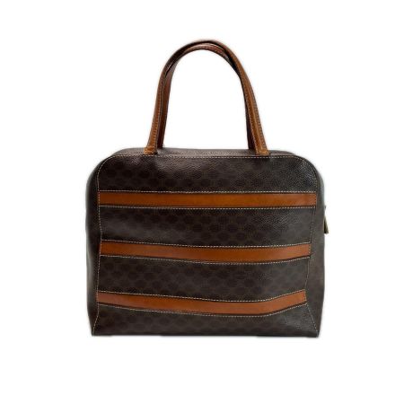 CELINE セリーヌ マカダム MC97 ブラウン ハンドバッグ PVC×レザー