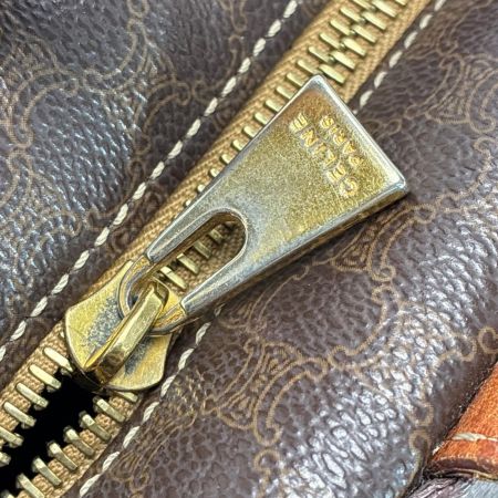 CELINE セリーヌ マカダム MC97 ブラウン ハンドバッグ PVC×レザー