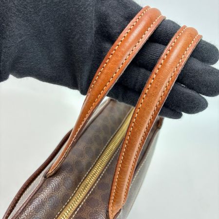 CELINE セリーヌ マカダム MC97 ブラウン ハンドバッグ PVC×レザー