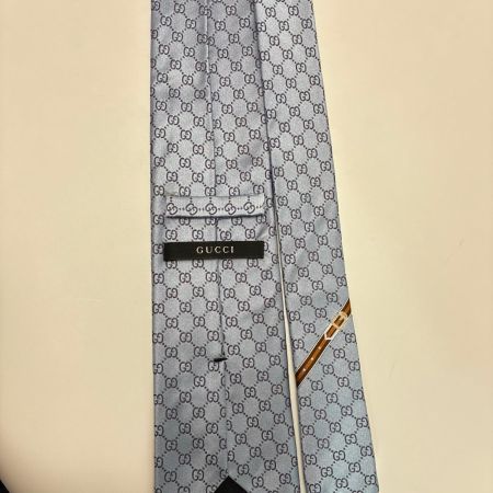 GUCCI グッチ GG ネクタイ スカイブルー シルク100% メンズ