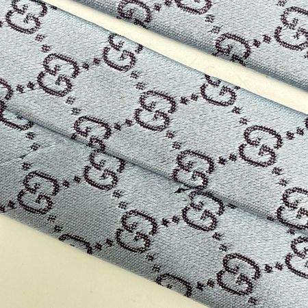 GUCCI グッチ GG ネクタイ スカイブルー シルク100% メンズ