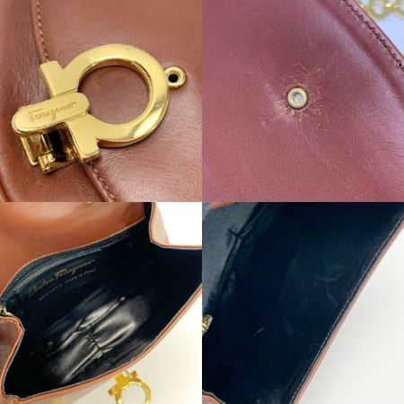  Salvatore Ferragamo サルヴァトーレフェラガモ チェーンショルダーバッグ  ガンチーニ  AQ214204 ボルドー レディース ゴールド金具