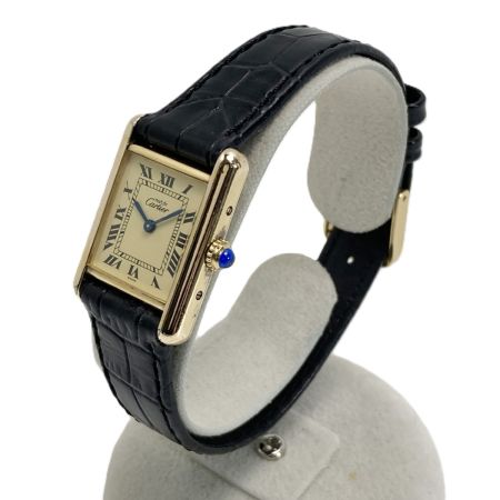  Cartier カルティエ マストタンクSM ヴェルメイユ SV925 アイボリー クォーツ レディース 腕時計