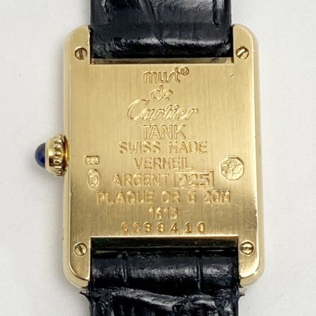  Cartier カルティエ マストタンクSM ヴェルメイユ SV925 アイボリー クォーツ レディース 腕時計