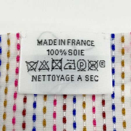 HERMES エルメス ツイリー Chevalo scope Neon ネオン ホワイト×マルチカラー シルク100％ スカーフ 箱有