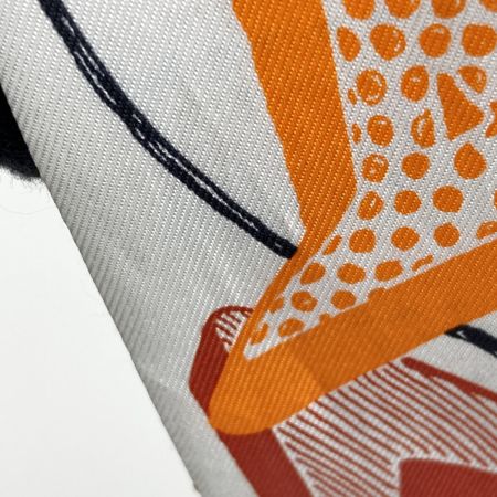 HERMES エルメス ツイリー Chevalo scope Neon ネオン ホワイト×マルチカラー シルク100％ スカーフ 箱有