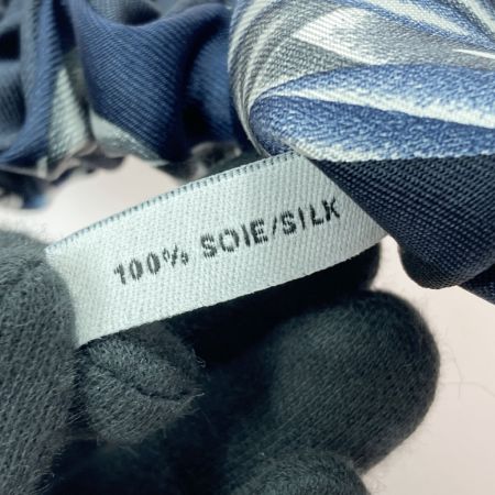 HERMES エルメス ベッラ シュシュ ヘアアクセサリー ネイビー シルク100％ Bella