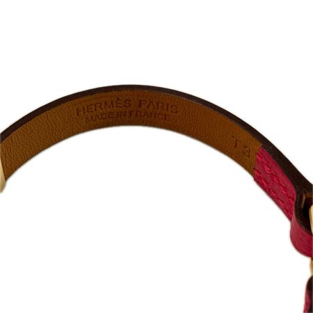 HERMES エルメス レザーブレスレット ミニ・リヴァル B刻印 ショッキングピンク 箱・保存袋有