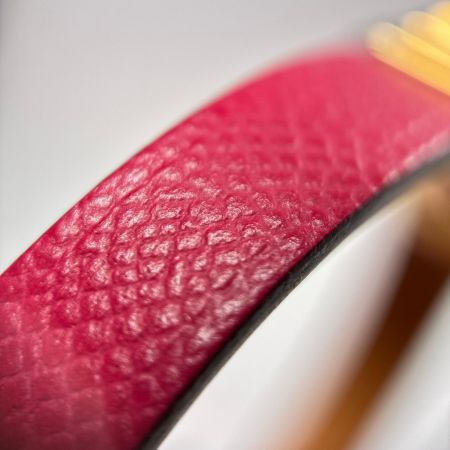 HERMES エルメス レザーブレスレット ミニ・リヴァル B刻印 ショッキングピンク 箱・保存袋有