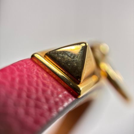 HERMES エルメス レザーブレスレット ミニ・リヴァル B刻印 ショッキングピンク 箱・保存袋有