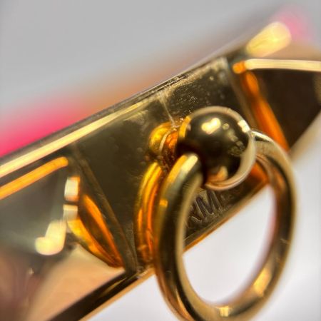 HERMES エルメス レザーブレスレット ミニ・リヴァル B刻印 ショッキングピンク 箱・保存袋有