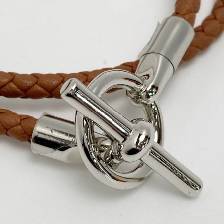  HERMES エルメス グレナン ドゥブルトゥール ブラウン レザーブレスレット 箱・布袋有