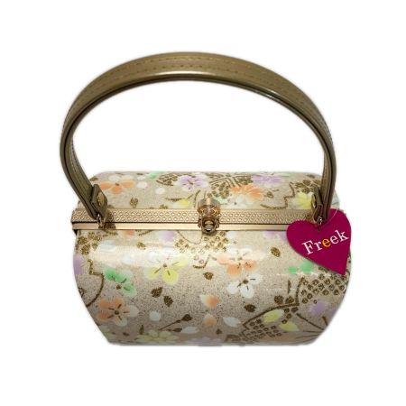   草履&バッグセット Fサイズ 草履長さ約24.5㎝ 花柄 箱付き 和装小物