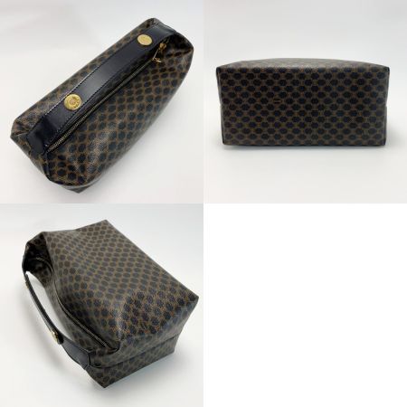  CELINE セリーヌ トップハンドル2way マカダム柄 MC97/2 ブラックxブラウン ハンドバッグ ゴールド金具 レディース