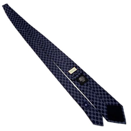 GUCCI グッチ GG ネクタイ ネイビー シルク100% メンズ