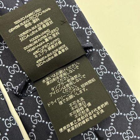 GUCCI グッチ GG ネクタイ ネイビー シルク100% メンズ