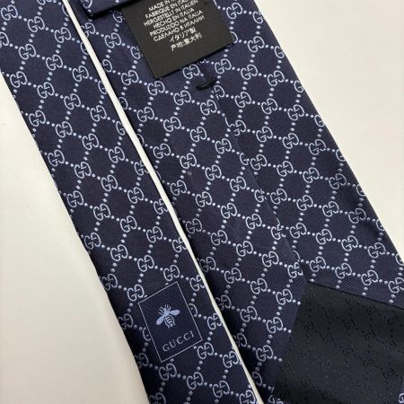 GUCCI グッチ GG ネクタイ ネイビー シルク100% メンズ