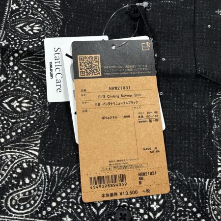 THE NORTH FACE ザノースフェイス ショートスリーブクライミングサマーシャツ SIZE M レディース NRW21931 ブラック×ホワイト