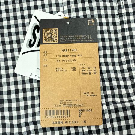 THE NORTH FACE ザノースフェイス ロングスリーブヒデンバリーシャツ SIZE M レディース NRW11966 ブラックギンガム