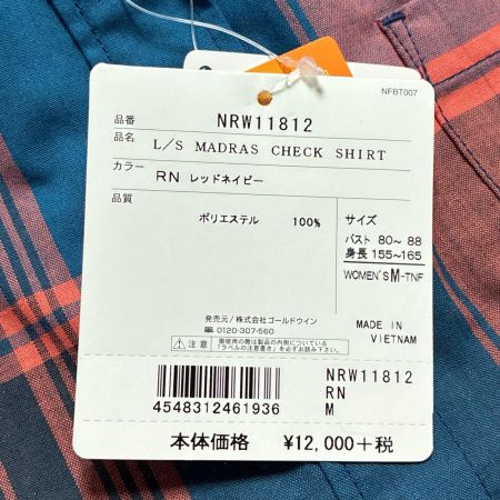 THE NORTH FACE ザノースフェイス ロングスリーブマドラスチェックシャツ SIZE M レディース NRW11812 オレンジ×ネイビー