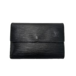 LOUIS VUITTON ルイヴィトン エピ ポルトトレゾール・エテュイ パピエ M63712 ブラック 3つ折り財布 Cランク