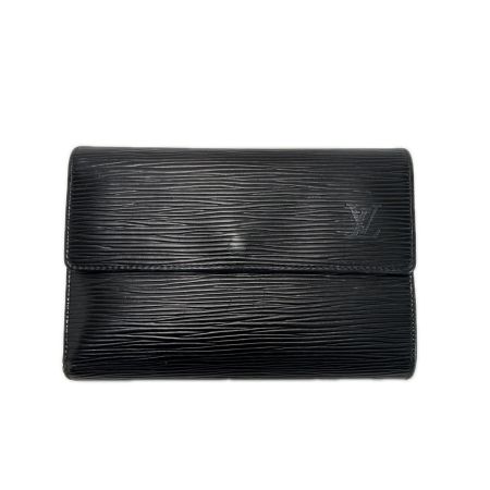 LOUIS VUITTON ルイヴィトン エピ ポルトトレゾール・エテュイ パピエ M63712 ブラック 3つ折り財布