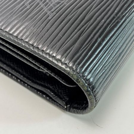 LOUIS VUITTON ルイヴィトン エピ ポルトトレゾール・エテュイ パピエ M63712 ブラック 3つ折り財布