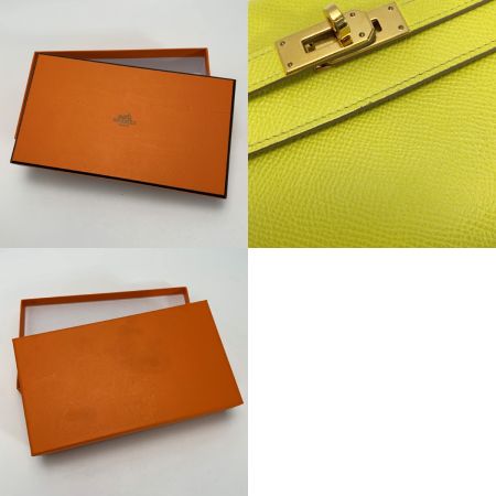 HERMES エルメス ケリー ヴォーエプソン D刻印 スフレ 長財布 レディース シルバー金具 箱有