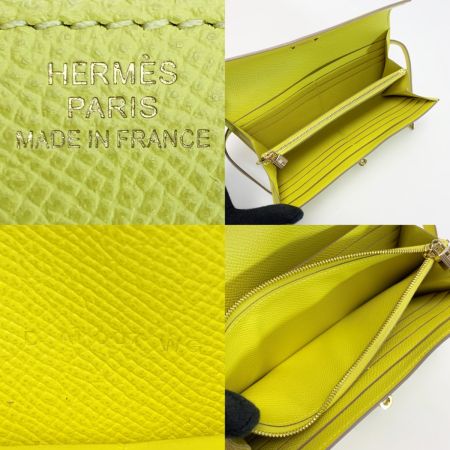 HERMES エルメス ケリー ヴォーエプソン D刻印 スフレ 長財布 レディース シルバー金具 箱有