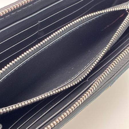 BOTTEGA VENETA ボッテガヴェネタ ラウンドファスナー長財布 レザー×スウェード ブラック×カーキ 箱・保存袋有