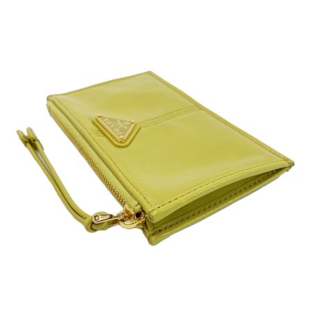 PRADA プラダ カードケース フラグメントケース イエロー ゴールド金具 箱有