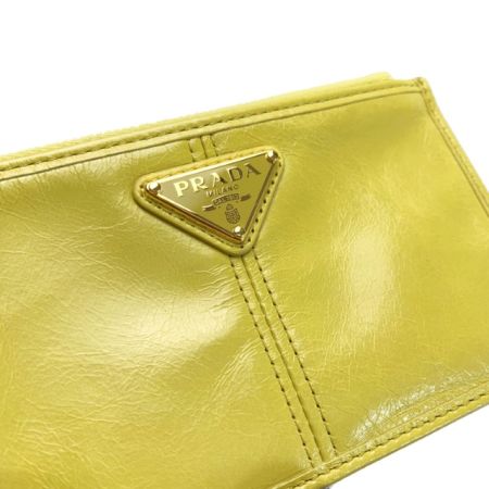 PRADA プラダ カードケース フラグメントケース イエロー ゴールド金具 箱有