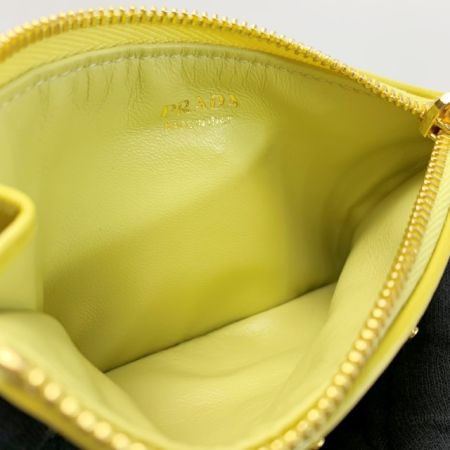 PRADA プラダ カードケース フラグメントケース イエロー ゴールド金具 箱有