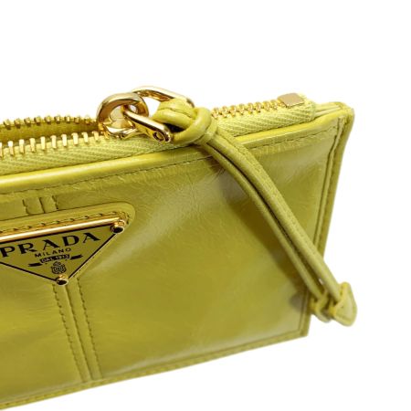 PRADA プラダ カードケース フラグメントケース イエロー ゴールド金具 箱有