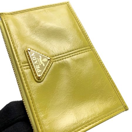 PRADA プラダ カードケース フラグメントケース イエロー ゴールド金具 箱有