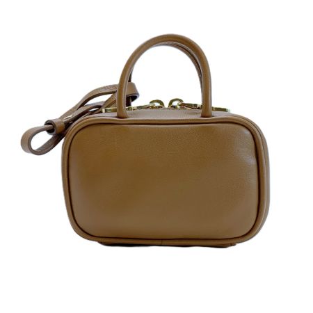 MIU MIU ボー Beau レザー ミニバッグ ハンドバッグ マイクロバッグ ブラウン レディース ゴールド金具 保存袋有