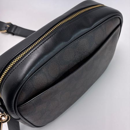 COACH コーチ ショルダーバッグ CA547 ブラック×ダークブラウン レディース ストラップ