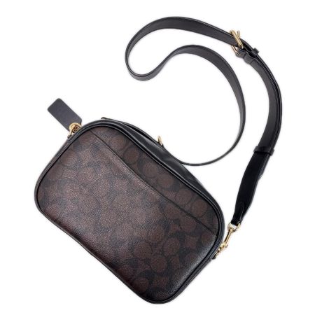 COACH コーチ ショルダーバッグ CA547 ブラック×ダークブラウン レディース ストラップ
